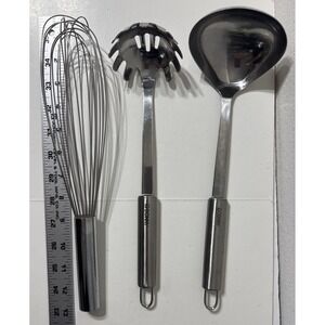 Bonny Inox Stainless Steel 3pcs Ladle Whisk Slotted‎ Pasta Server Spoon Utensils